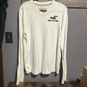 Y2K vintage Hollister logo v neck long sleeve